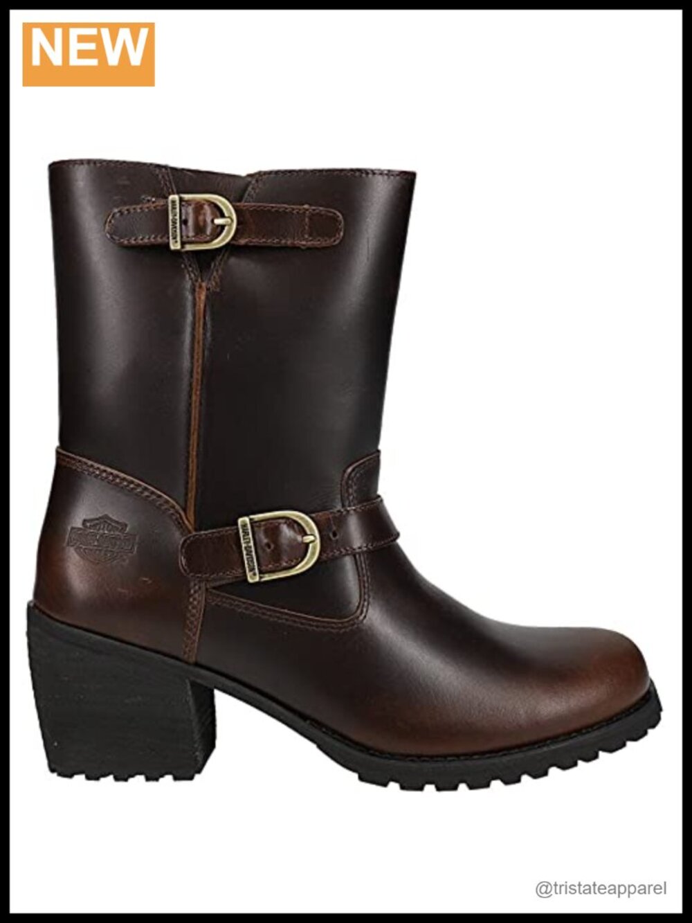 Women's Motorcycle Engineer Boots Full Grain Leather YKK Zipper